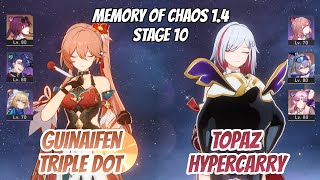 Guinaifen x Kafka DoT & Topaz Hypercarry Memory of Chaos Stage 10 (3 Stars) | Honkai Star Rail