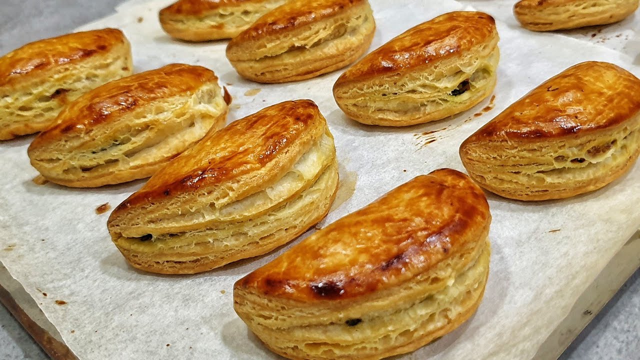 شوصون او فطائر بأسهل وأسرع عجين مورق بدون توراق وبدون خميرة وحشوة لذيذة 👌