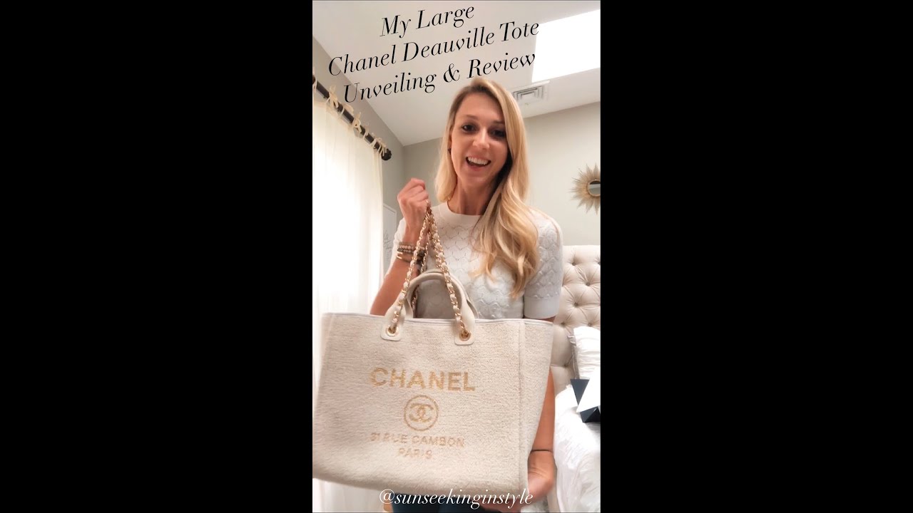 Large Chanel Deauville Tote - Unveiling + Review - YouTube