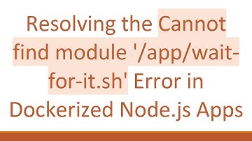 Resolving the Cannot find module 