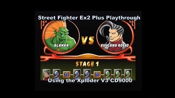 Street Fighter Ex2 Plus Blanka Playthrough using the Xploder V3 CD9000 for Ps1 :D #Playstation #Sony