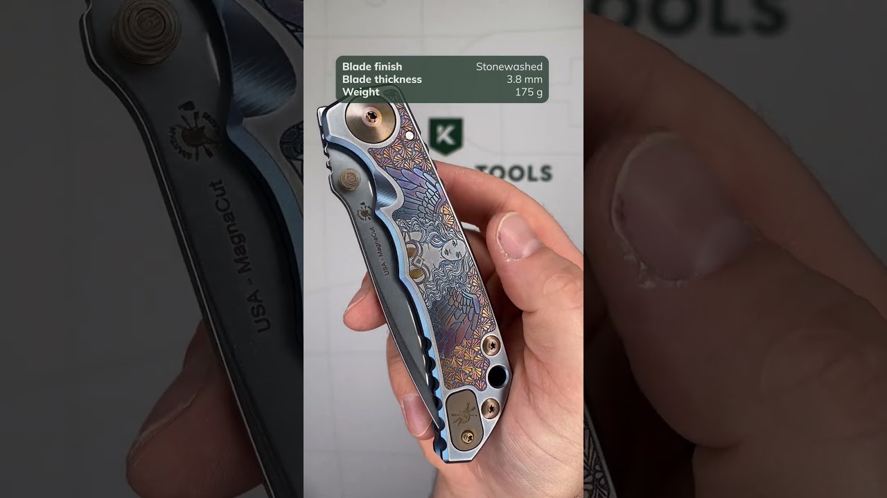 Spartan Blades Harsey Folder Angel USSF5ANGL, Stonewashed MagnaCut