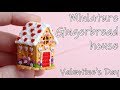 Miniature Gingerbread house. Valentine's Day. Tutorial. DIY. Polymer clay. Пряничный домик