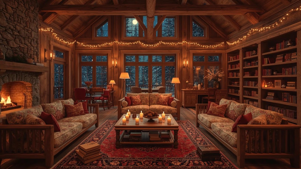 Winter Fireplace Jazz Ambience ❄️ Calm Sounds for Deep Focus, Study Flow & Productive Work