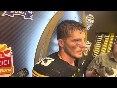 Cam Buffington reacts to Iowa football’s win over Iowa State