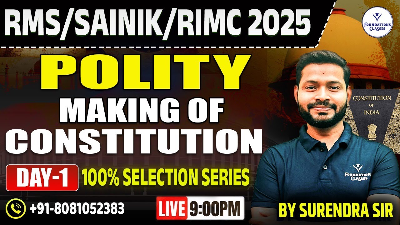 Polity: Making of Constitution | RIMC, RMS & Sainik School 2025 | Full GK Revision by Surendra Sir