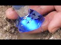 The process of gem mining is very stress-relieving, red crystal, sapphire