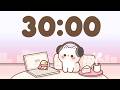 30 Minute Timer 🐱 Chill lofi timer for study