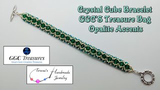 Crystal Cube Bracelet | GGC's Treasure Bag | Opalite Accents #ggcbeginningbeaders #beading #diy