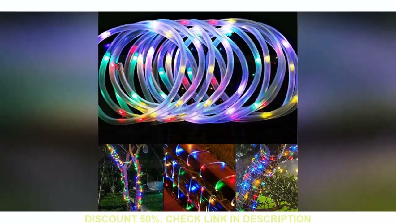 5M/10M/20M Solar LED Rope Lights Fairy Tube Light String Outdoor Waterproof 8 Mode for Home Garden P
