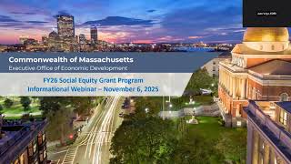 FY26 Social Equity Grant Program Webinar