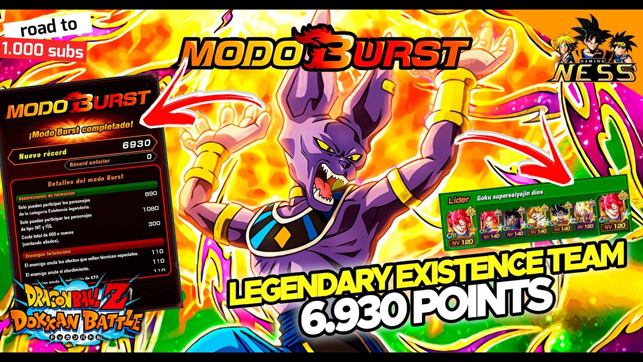 🐉 DOKKAN BATTLE 🔥 ¡BURST MODE! CASI 7000 PUNTOS CON LEGENDARY EXISTENCE VS BEERUS YouTube
