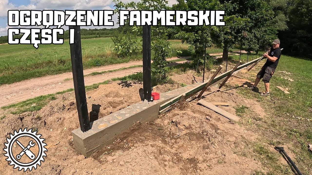 Ogrodzenie farmerskie – część 1 – przygotowanie i zalewanie słupków, podmurówka z kamieniami.