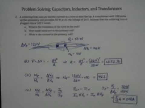 Problem Solving: Capacitors, Inductors, and Transformers - YouTube