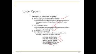 machine independent loader features loader options