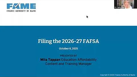 Filing the 2026-2027 FAFSA | Wednesday Webinar | October 2025