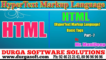 HTML||HTML Basic Tags Part- 7 by Manideep