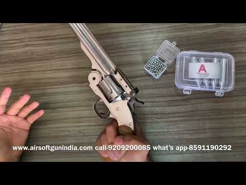 Barra Airguns Schofield No  3 Revolver    177 CO2 Full Metal Air Revolver   Chrome Finish