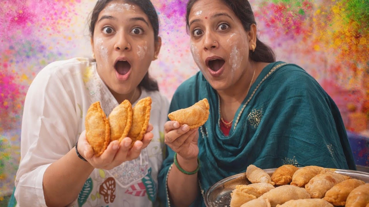 Holi series/part 4/cooking gujiya 🥟🥟