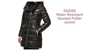 Unboxing New Guess Water Resistant Hooded Puffer Jacket