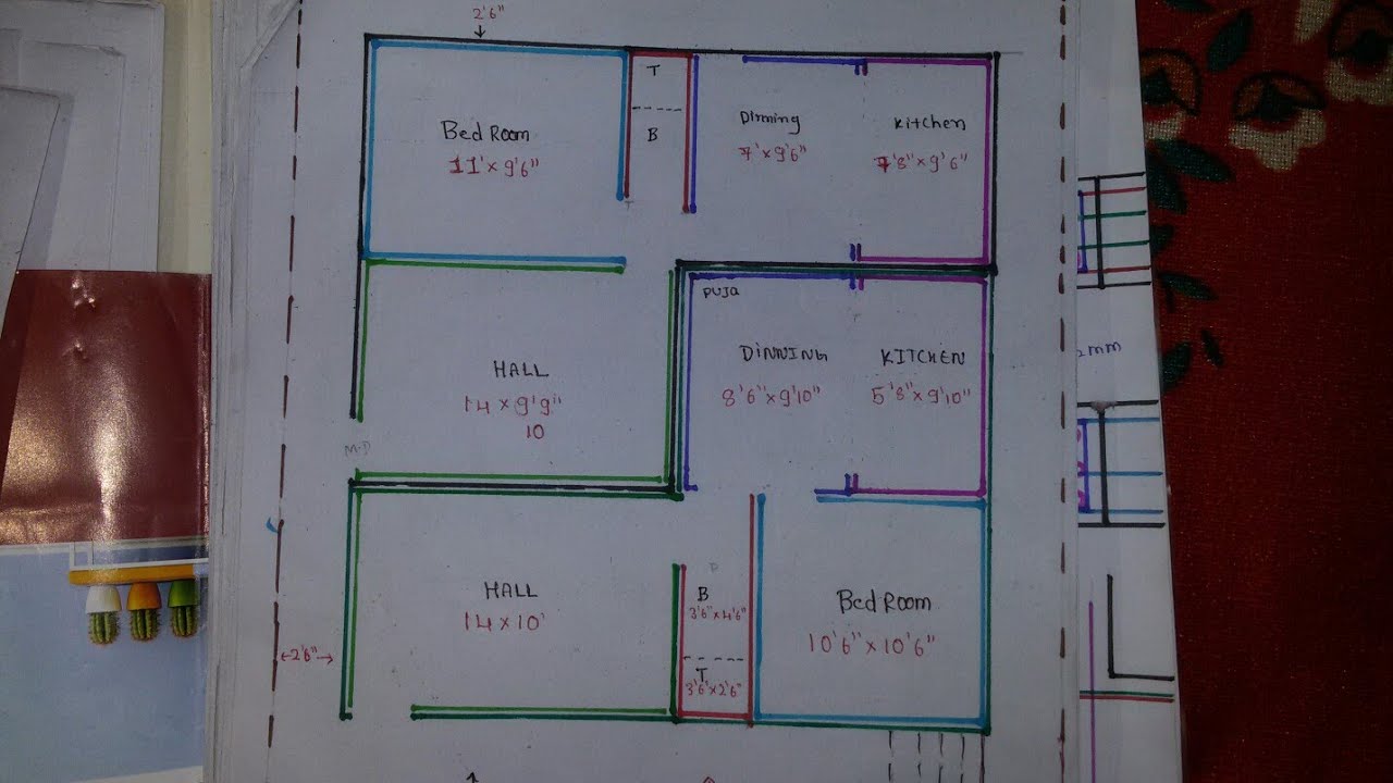 1bhk 30 × 40 West face house plan map naksha YouTube