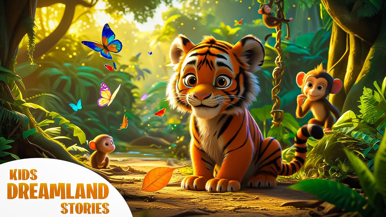Tiger Cub, With Stripes So Neat | 3D Animated Nursery Rhyme for Kids | Animal Poem