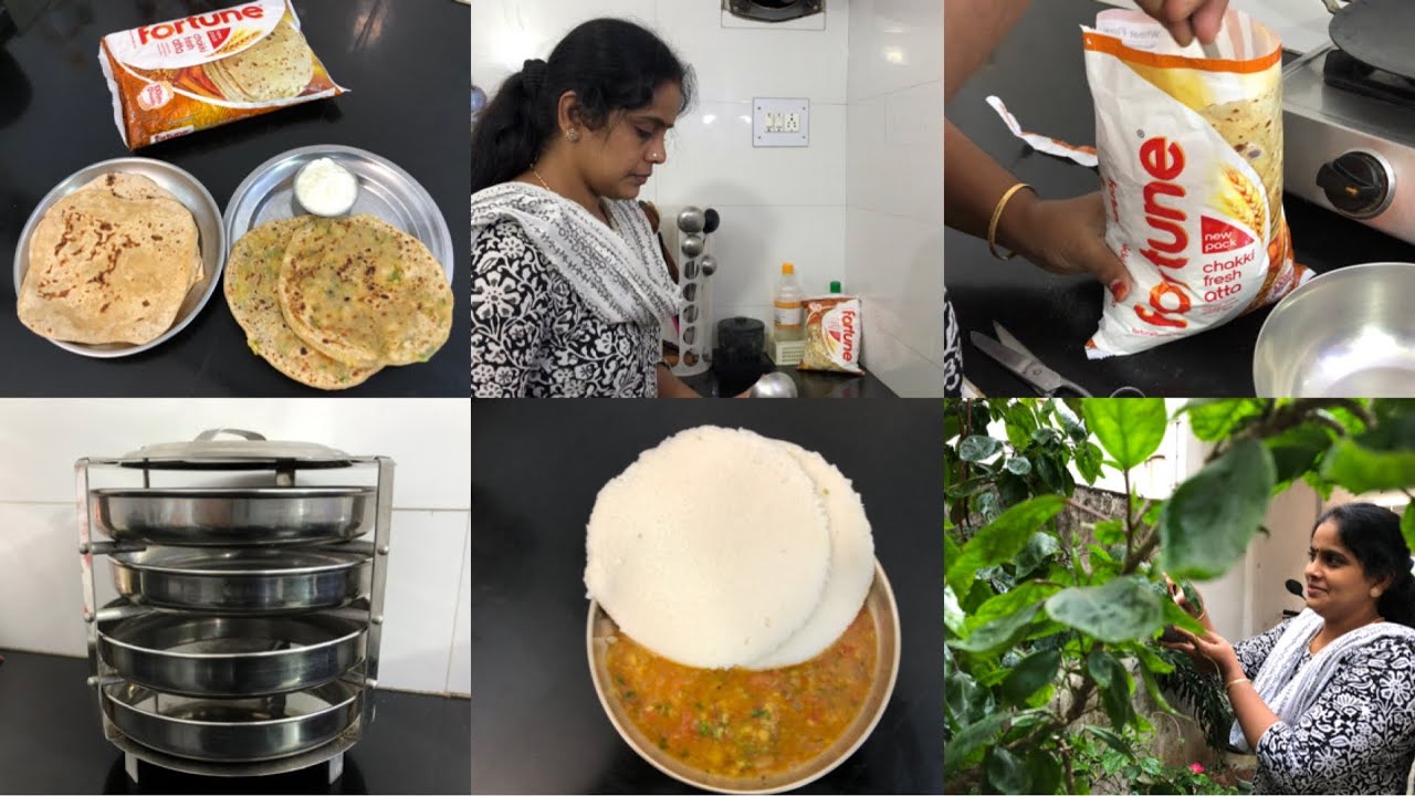 Saturday Afternoon to Dinner Vlog/Phulka/Aloo Paratha/Thatte Idli/Idli Sambar