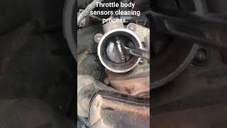 Ford Fiesta 2007 model petrol engine throttle body sensors cleaning process.