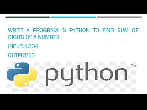 Write a program in python to find sum of digits of a number
