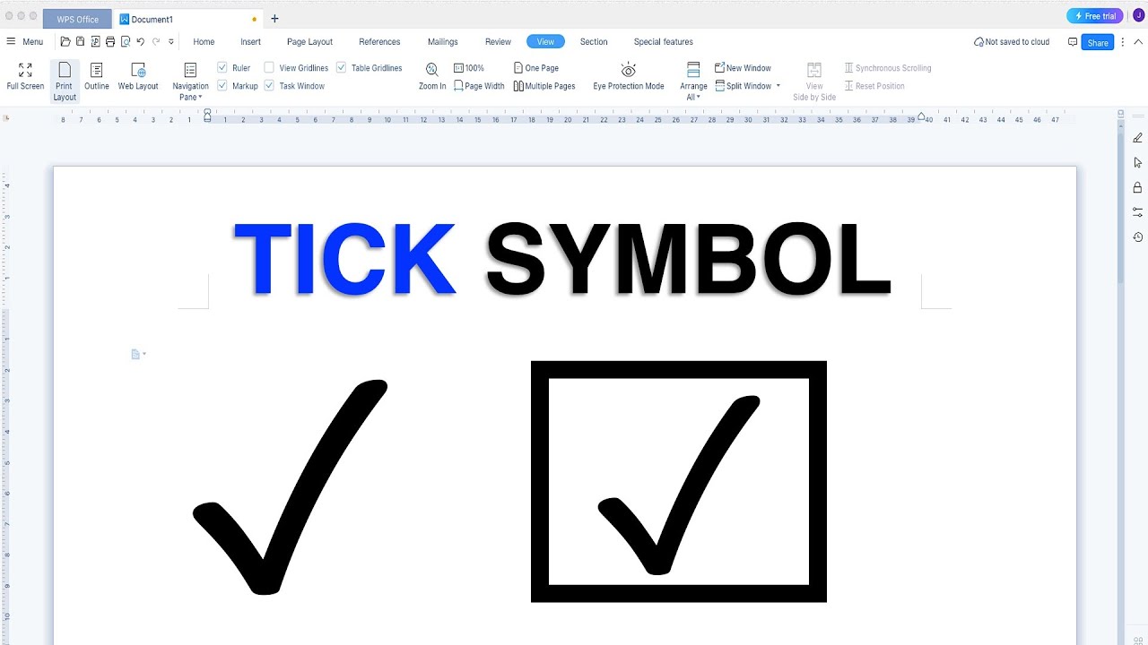 How To Insert Tick Mark In WPS Office - YouTube