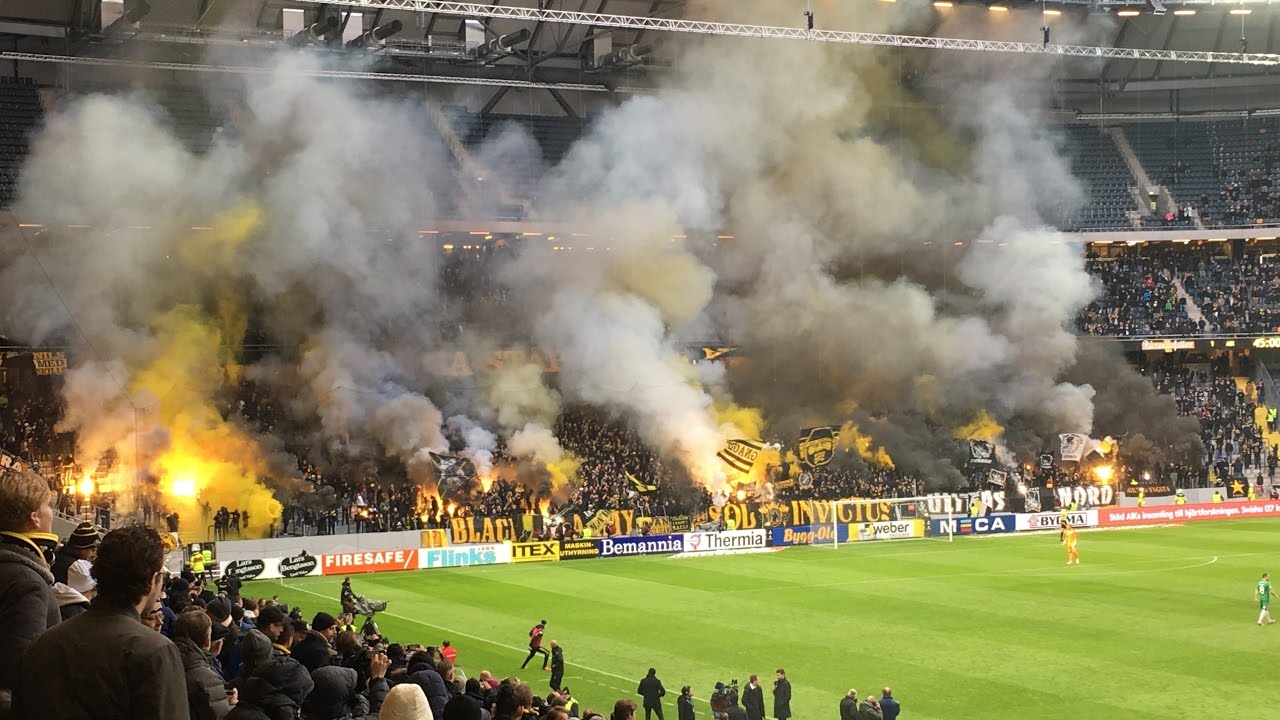 Amazing Derby Aik Hammarby If 17 04 17 Pyro Support Youtube