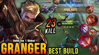 23 Kills!! Granger Perfect SAVAGE - Build Top 1 Global Granger ~ MLBB