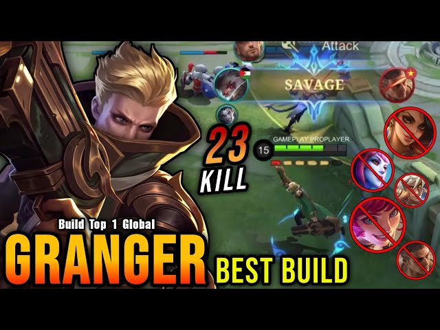 23 Kills!! Granger Perfect SAVAGE - Build Top 1 Global Granger ~ MLBB class=