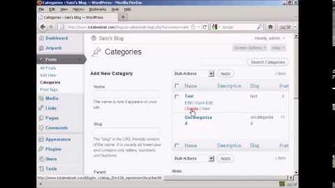 Adding or Deleting Categories in WordPress