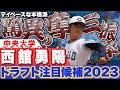 【巨人１位指名！】西舘勇陽（中央大）【今秋無双！奪三振マシーン】