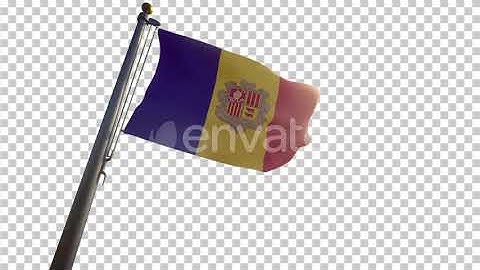 Andorra Flag on a Flagpole with Alpha-Channel | Motion Graphics - Envato elements
