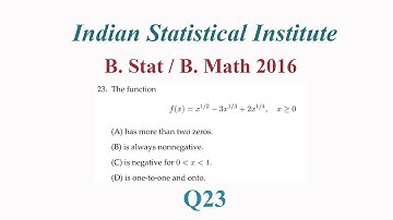 ISI | B Stat | B Math | UGA 2016 | Q23 | f(x)=x^1/2-3x^1/3+2x^1/4