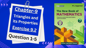 Exercise 9.2 (Triangle and its Properties) Chapter -9 Class -7 ML Aggarwal Math NCERT CBSE