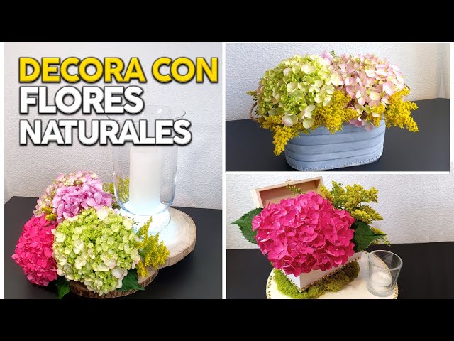 DIY CENTROS DE MESA CON FLORES NATURALES / ARREGLOS FLORALES - YouTube