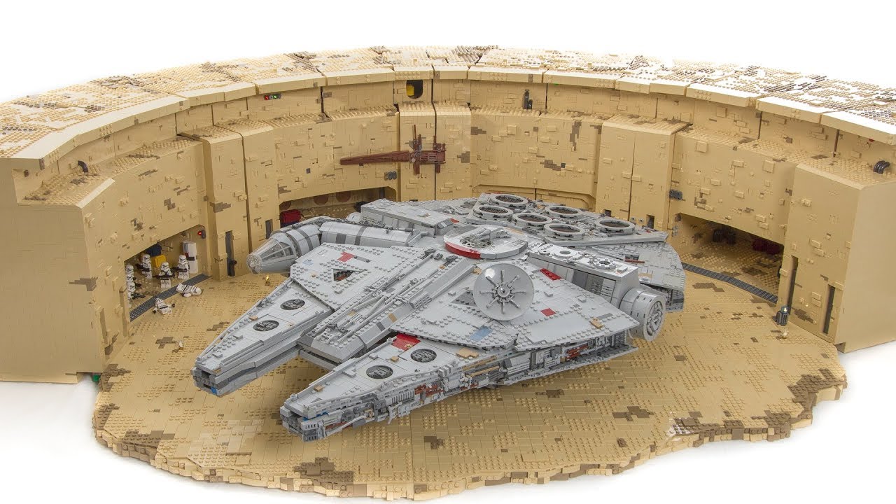 LEGO Docking Bay 94 with 100% Custom Millennium Falcon - YouTube