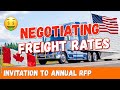 Invitation to Annual RFP | Negotiating Freight Rates