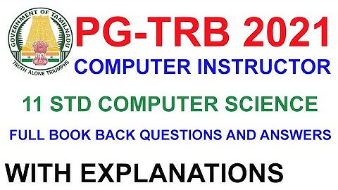 TRB Computer Instructor 💥|11TH STD COMPUTER SCIENCE FULL BOOK BACK 1 MARK  | VIBRANT ONLINE ACADEMY