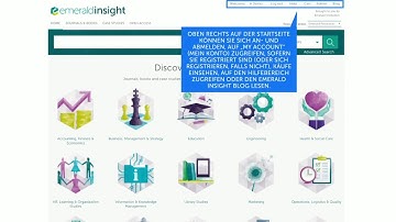Wie Sie emeraldinsight.com nutzen – Verwendung der Startseite
