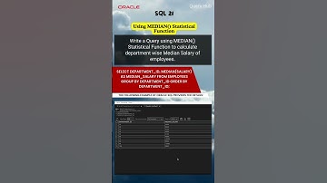 SQL21 🎓| Oracle SQL MEDIAN Function Explained! Calculate Middle Values Easily! #OracleSQL