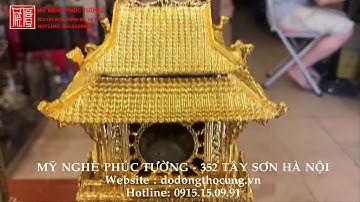 Khuê Văn Các bằng đồng mạ vàng 24k