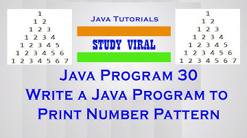 Java Program 30 - Java Program to Number Patterns - Study Viral