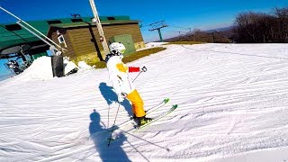 I Fell and Slid Down a Hill While Skiing! Go Pro Ski Vlog w/ Matt & Donnie - Seven Springs