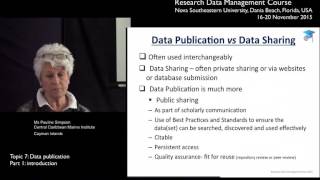 OceanTeacher - RDM-topic7-pt1 - Data publication : Introduction