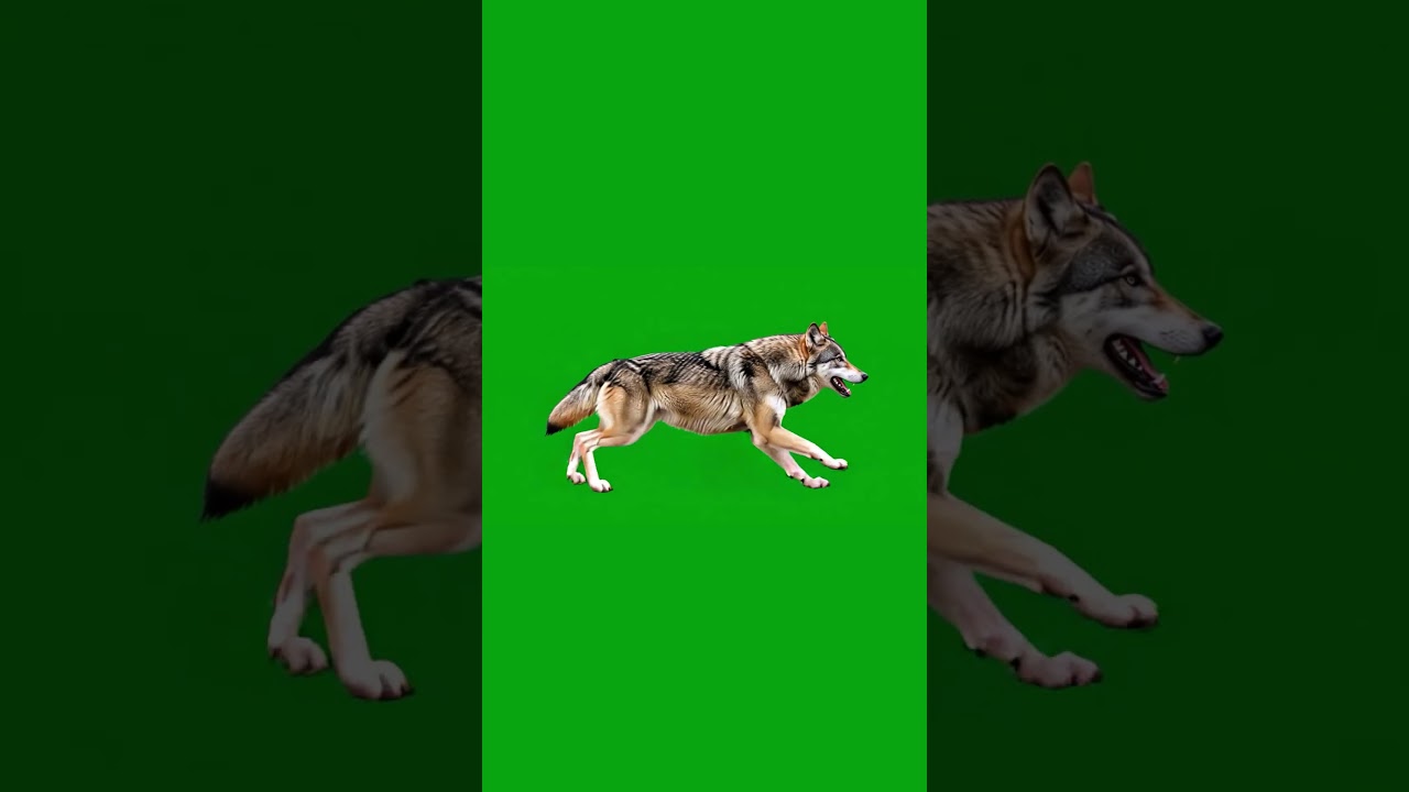 Wolf  Running Green Screen Effect 