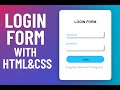 How to Create a Stylish Login Form using HTML & CSS | Beginner Web Design Tutorial